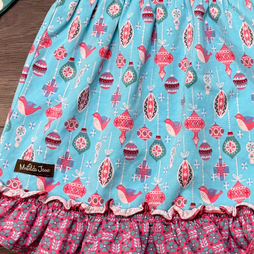 Matilda Jane Holiday Dress, pink, blue, & green, sz 18-24 months - Picture 7 of 7